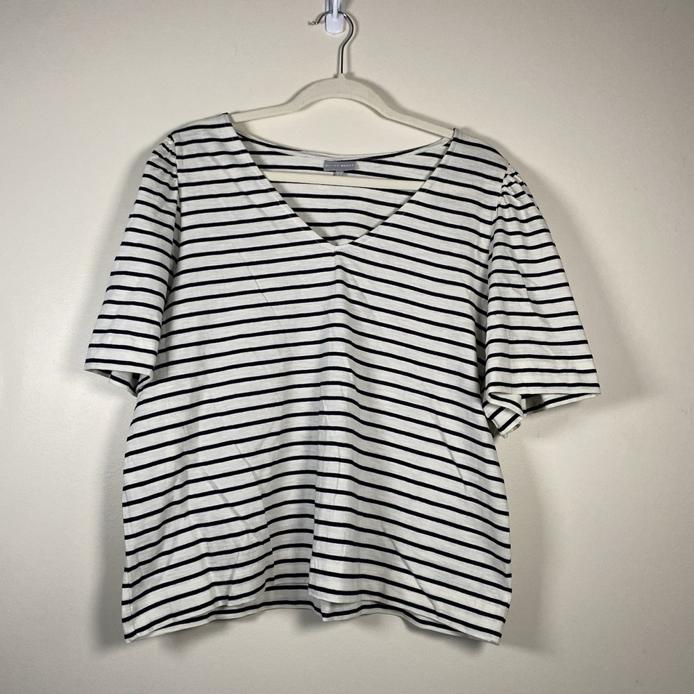 Women's Oliver Bonas Black And White Striped T-shirt Striped Organic Cotton‎ 14